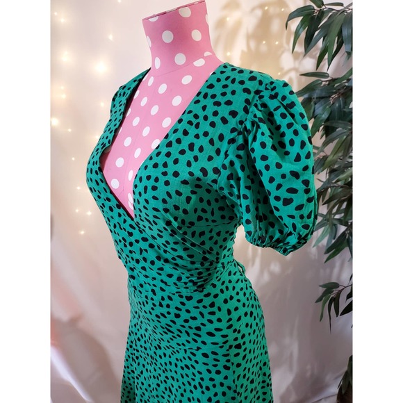 Urban Outfitters • Green Polka Dot Wrap Dress - Picture 7 of 10